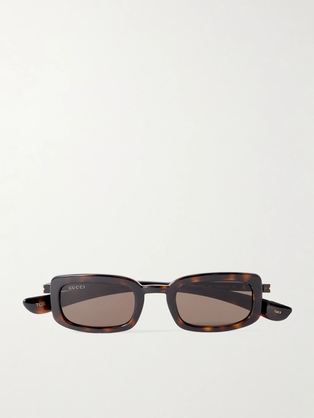  Gucci Eyewear Gucci Eyewear - Rodeo Drive Rectangle-frame Tortoiseshell Acetate And Gold-tone Sunglasses - Brown 