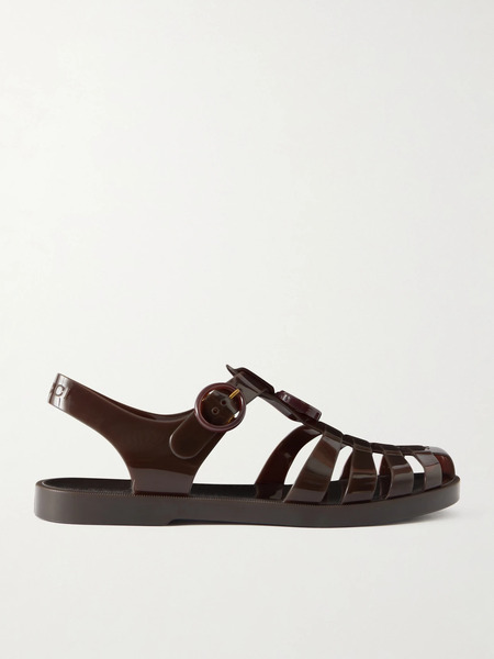  Gucci Gucci - Fisherman Embellished Rubber Sandals - Brown 