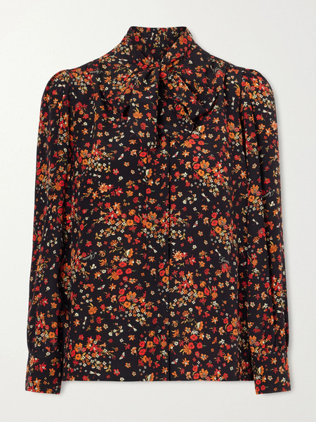  Gucci Gucci - Floral-print Silk-crepe Shirt - Red 