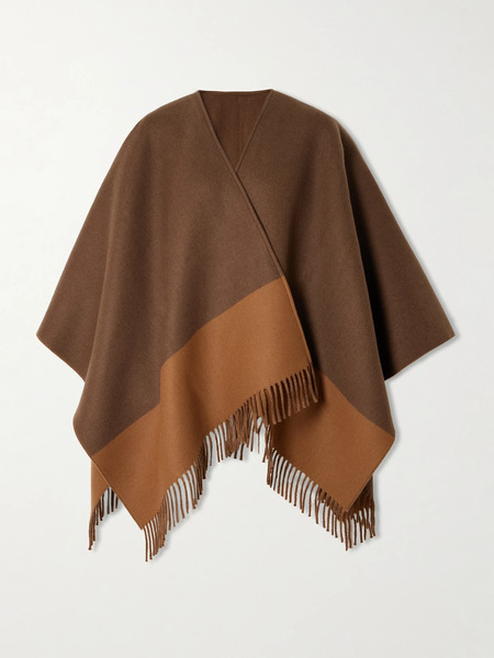  Gucci Gucci - Fringed Wool And Cashmere-blend Poncho - Brown 