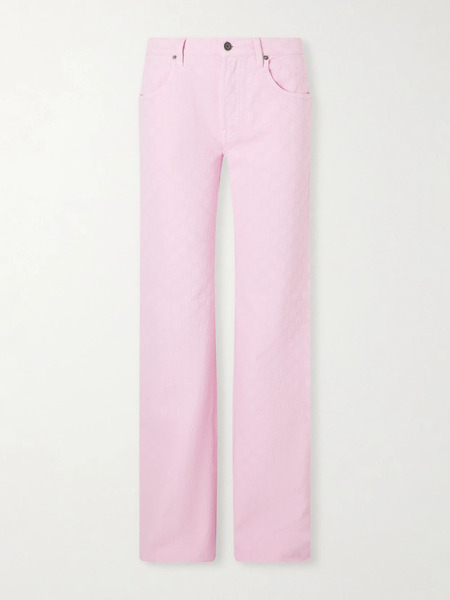  Gucci Gucci - Gg Logo-jacquard Low-rise Straight-leg Jeans - Pink 