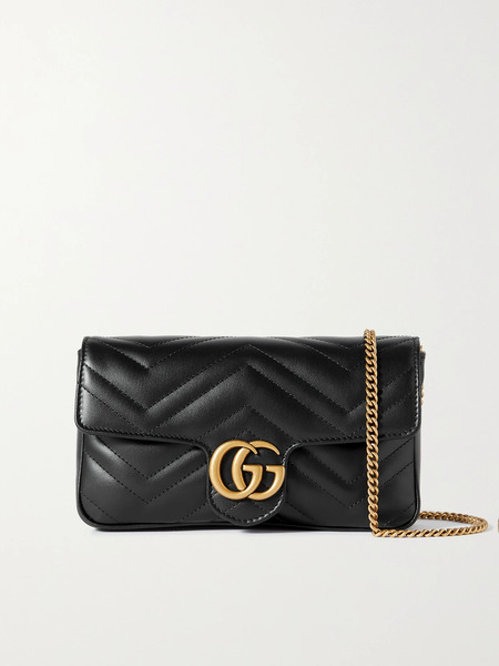 Gucci Gucci - Gg Marmont 2.0 Matelassé Leather Shoulder Bag - Black 