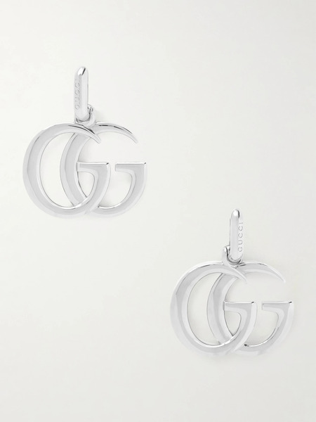  Gucci Gucci - Gg Marmont Oversized Silver-tone Earrings - One Size 