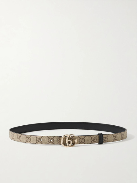  Gucci Gucci - Gg Marmont Reversible Leather Belt - Beige 