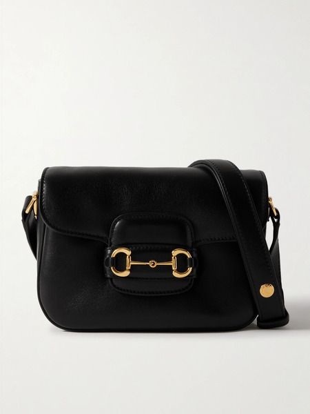  Gucci Gucci - Horsebit 1955 Leather Shoulder Bag - Black 