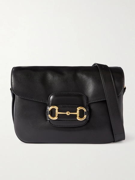  Gucci Gucci - Horsebit 1955 Leather Shoulder Bag - Black 