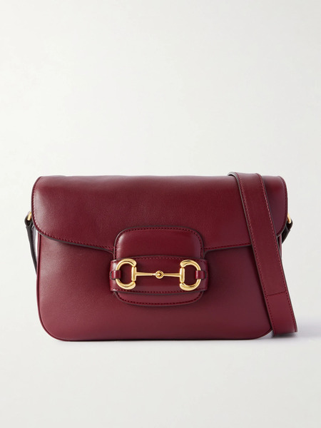  Gucci Gucci - Horsebit 1955 Leather Shoulder Bag - Burgundy 