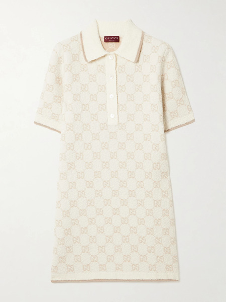  Gucci Gucci - Instaria-knit Wool-blend Bouclé Mini Dress - White 