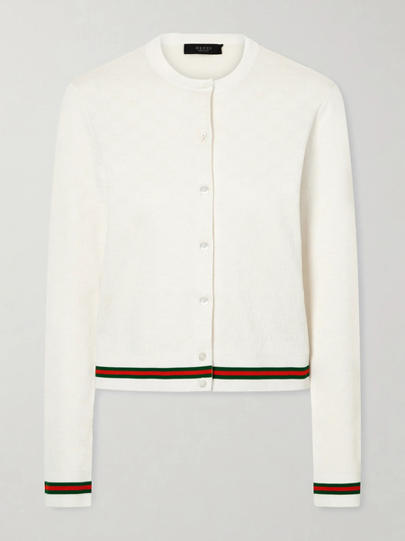  Gucci Gucci - Jacquard-knit Cardigan - White 
