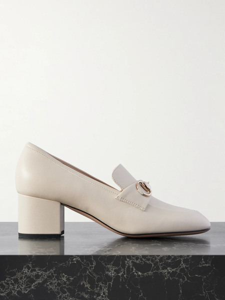  Gucci Gucci - Lady Horsebit-detailed Leather Pumps - Cream 