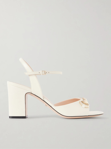  Gucci Gucci - Lady Horsebit-embellished Leather Sandals - Ecru 