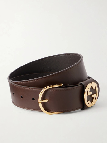  Gucci Gucci - Logo-detailed Leather Belt - Brown 