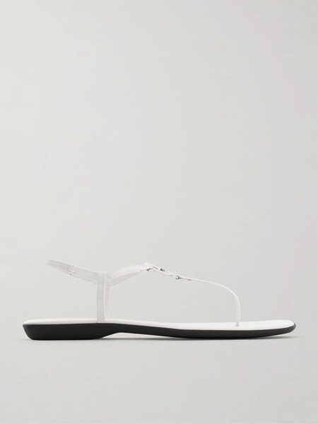  Gucci Gucci - Logo-embellished Leather Thong Sandals - White 