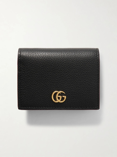  Gucci Gucci - Marmont Petite Textured-leather Wallet - Black 