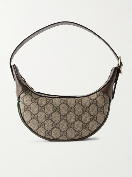  Gucci Gucci - Ophidia Mini Webbing-trimmed Textured-leather And Printed Coated-canvas Shoulder Bag - Multi 