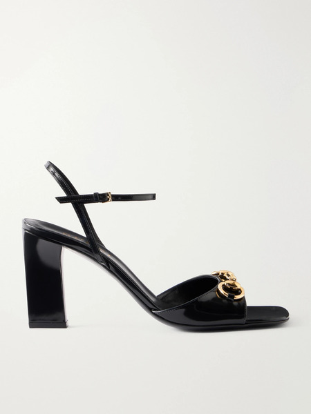  Gucci Gucci - Signora Horsebit-embellished Leather Sandals - Black 