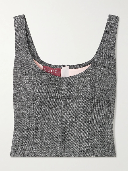  Gucci Gucci - Wool-tweed Top - Black 