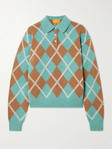  Guest In Residence Guest In Residence - Argyle Wool-blend Sweater - Multi 
