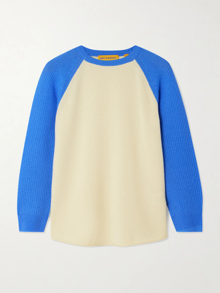  Guest In Residence Guest In Residence - Baseball Tee Two-tone Cashmere Sweater - Blue 