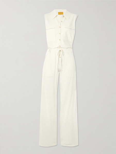 Guest In Residence Guest In Residence - Breezy Cotton-jersey Jumpsuit - Cream 