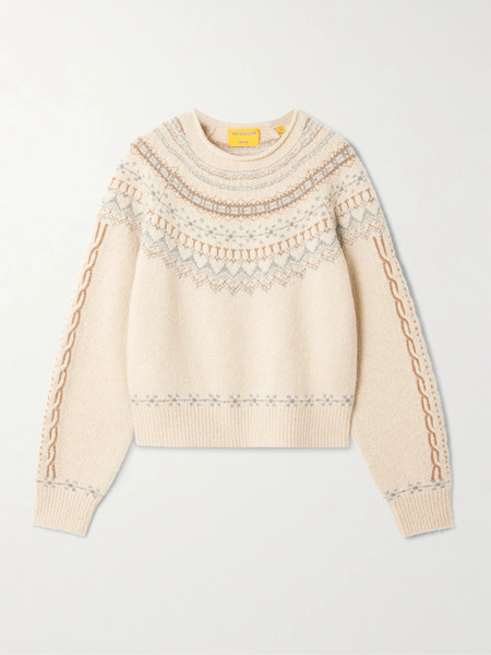  Guest In Residence Guest In Residence - Cloud Chalet Fair Isle Wool And Cashmere-blend Sweater - Sand 