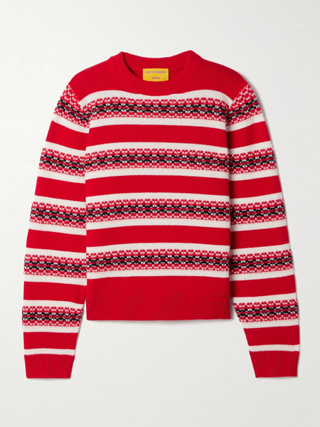  Guest In Residence Guest In Residence - Fair Isle Cashmere-jacquard Sweater - Red 