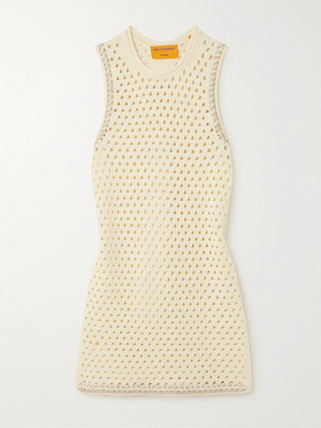  Guest In Residence Guest In Residence - Open-knit Cotton Tunic - Cream 