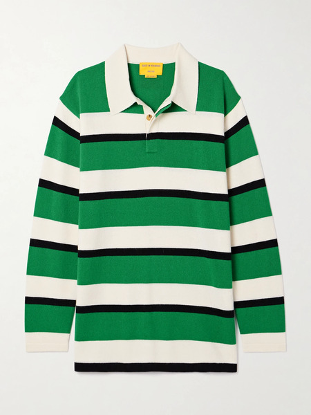  Guest In Residence Guest In Residence - Oversized Striped Cashmere Sweater - Forest Green 