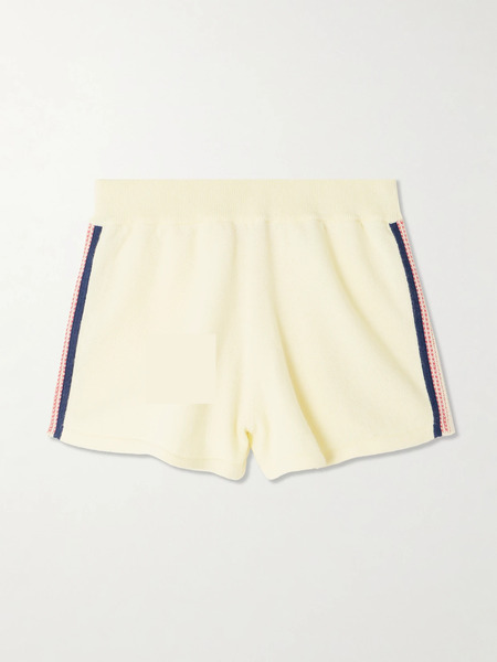  Guest In Residence Guest In Residence - Runner Striped Cotton And Cashmere-blend Shorts - Pastel Yellow 