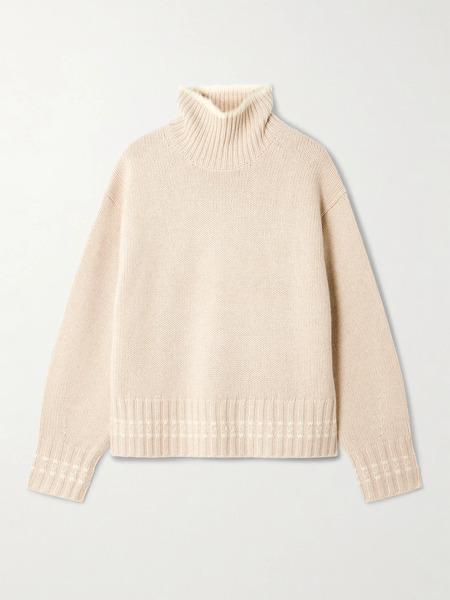  Guest In Residence Guest In Residence - Tipped Cozy Cashmere Turtleneck Sweater - Sand 