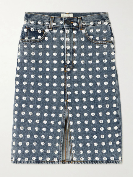  Haikure Haikure - Studded Denim Skirt - Mid Denim 
