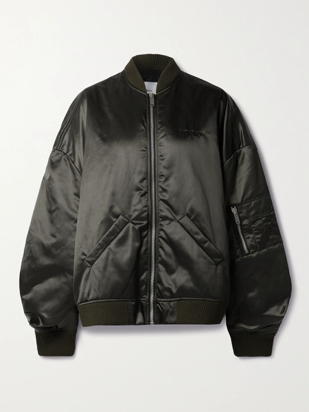  Halfboy Halfboy - Oversized Embroidered Padded Shell Bomber Jacket - Army Green 