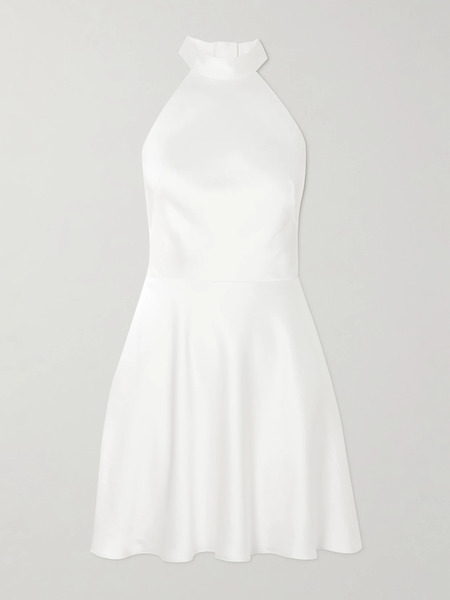  Halfpenny London Halfpenny London - Bloom Open-back Satin-crepe Mini Dress - Ivory 