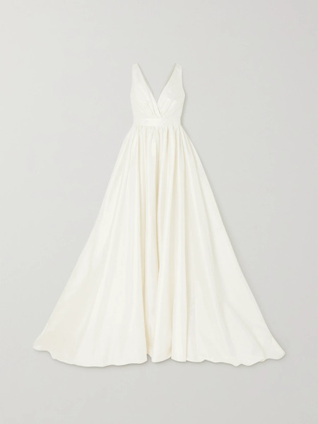  Halfpenny London Halfpenny London - Pleated Taffeta Gown - Off-white 