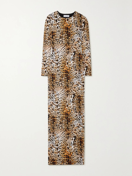  Halpern Halpern - Open-back Leopard-print Stretch-jersey Maxi Dress - Leopard Print 