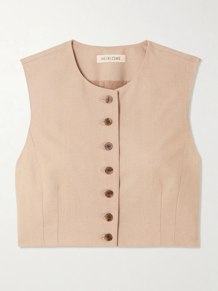  Heirlome Heirlome - Danielle Cropped Silk Top - Beige 