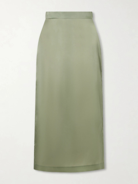  Heirlome Heirlome - Irene Silk-organza Maxi Skirt - Sage Green 