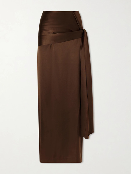 Heirlome Heirlome - Mila Silk Maxi Skirt - Dark Brown 