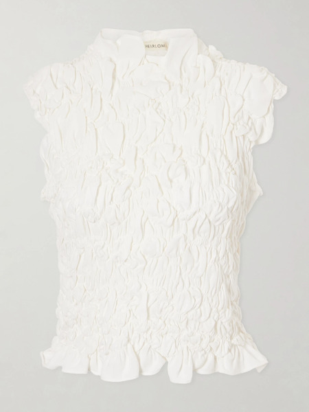  Heirlome Heirlome - Sloane Silk-crepe Top - Ivory 
