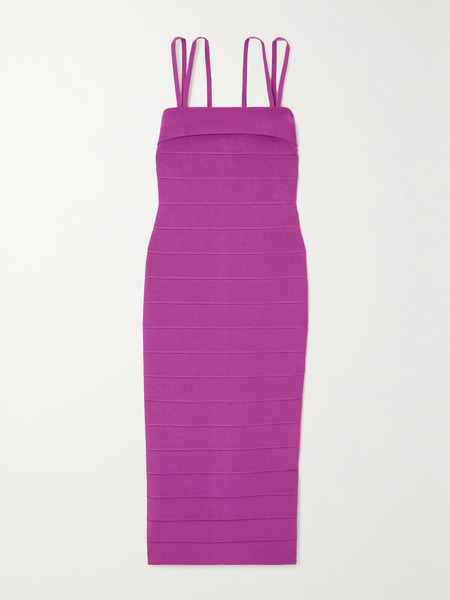  Hervé Léger Hervé Léger - Icon Bandage Midi Dress - Purple 