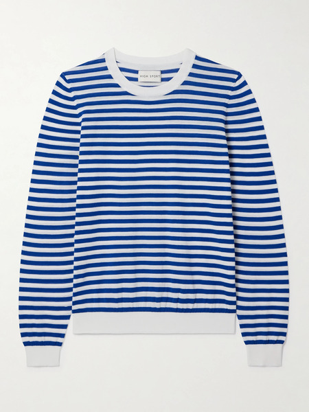  High Sport High Sport - Alex Striped Cotton Top - Navy 