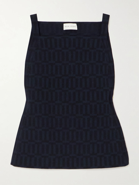  High Sport High Sport - Asher Cotton-blend Jacquard Tank - Navy 