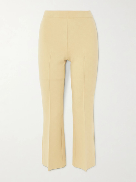  High Sport High Sport - Cropped Cotton-blend Slim-leg Pants - Yellow 