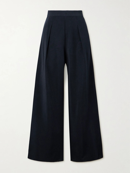 High Sport High Sport - Gene Pleated Twill Wide-leg Trousers - Navy 