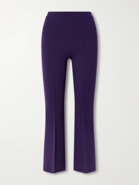  High Sport High Sport - Kick Cropped Wool-blend Flared Pants - Grape 