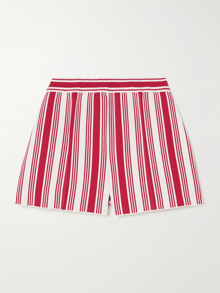  High Sport High Sport - Savannah Striped Cotton-blend Shorts - Red 