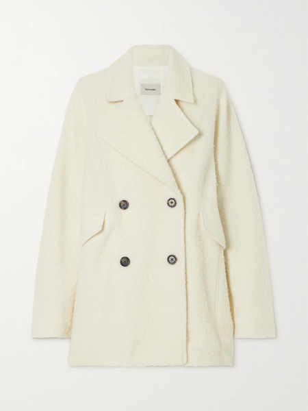  Holzweiler Holzweiler - Fozia Oversized Double-breasted Fleece Coat - Ecru 