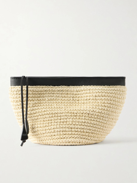  Hunting Season Hunting Season - Leather-trimmed Raffia Clutch - Neutral 