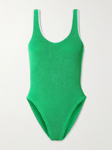  Hunza G Hunza G - Faye Two-tone Original Crinkle™ Swimsuit - Emerald 