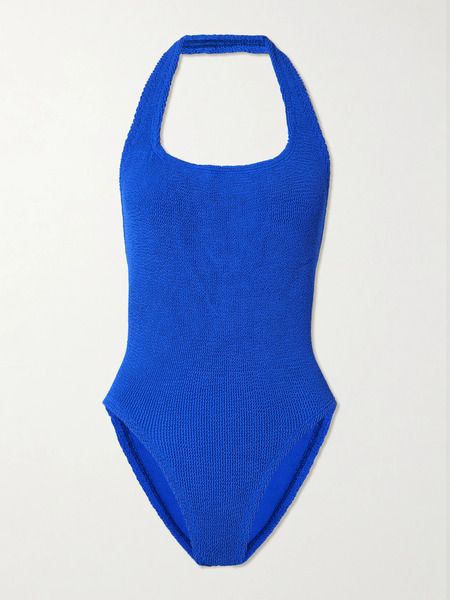  Hunza G Hunza G - Sandy Original Crinkle™ Halterneck Swimsuit - Royal Blue 